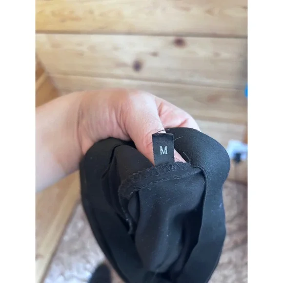 Black Satin Bias Cut Midi Skirt Slip Minimalist Y2K Chic Size MEdium - Picture 5 of 6